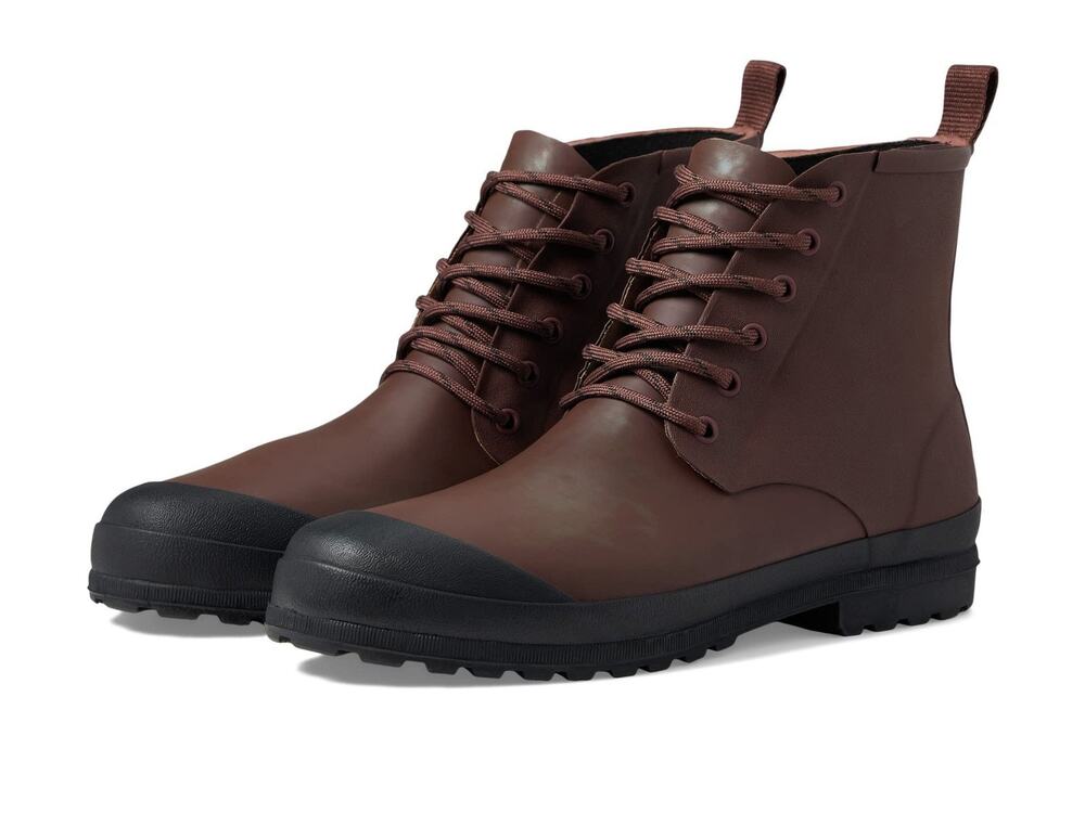 Madewell Women’s Lace-Up Lugsole Rain Boots Dark Cabernet MA442 Size 9 Rubber
